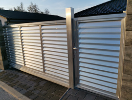 Automatická hliníková posuvná brána, plotová pole, branka, elektrický pohon. Zakázková výroba FL BRÁNY.