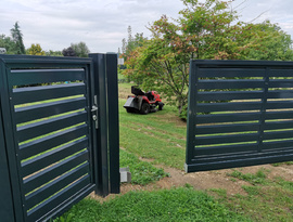 Automatická hliníková posuvná brána, plotová pole, branka, elektrický pohon. Zakázková výroba FL BRÁNY.