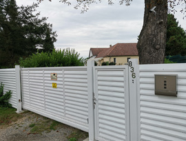 Automatická hliníková posuvná brána, plotová pole, branka, elektrický pohon. Zakázková výroba FL BRÁNY.