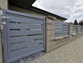 Automatická hliníková posuvná brána, plotová pole, branka, elektrický pohon. Zakázková výroba FL BRÁNY.