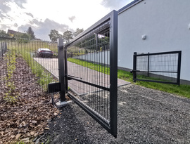 Automatická hliníková posuvná brána, plotová pole, branka, elektrický pohon. Zakázková výroba FL BRÁNY.