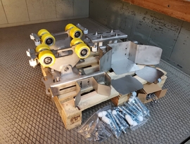 Detail sestavy kování pro posuvnou bránu BIG BOSS, zakázková výroba FL BRÁNY. 