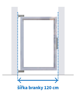 Vstupní branka, šířka 120 cm, výška 100 cm, lakovaný rám, bez výplně Vstupní branka, šířka 120 cm, výška 100 cm, lakovaný rám, bez výplně