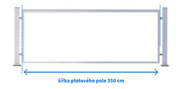 Rámové plotové pole 350 x 110 cm, bez lakování rámu, bez výplně