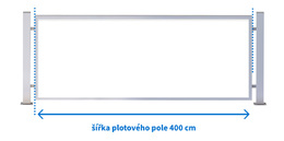 Rámové plotové pole 400 x 170 cm, bez lakování rámu, bez výplně
