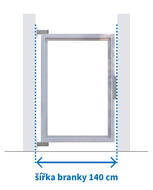 Vstupní branka, šířka 140 cm, výška 200 cm,   lakovaný rám, výplň Office lakovaná