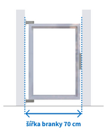 Vstupní branka, šířka 70 cm, výška 100 cm,   lakovaný rám, výplň Alstrip lakovaná