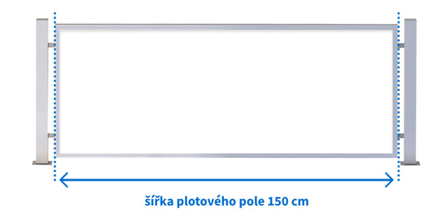 Rámové plotové pole 150 x 120 cm, lakovaný rám, bez výplně