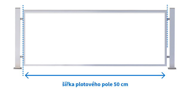 Rámové plotové pole 50 x 100 cm, bez lakování rámu, bez výplně